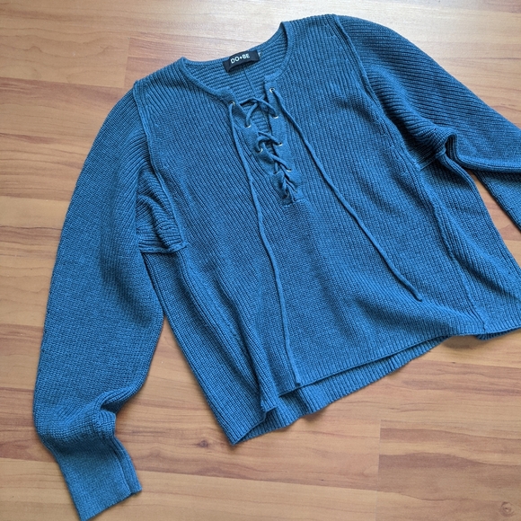 DO+BE Lace Up Sweater - Picture 1 of 3